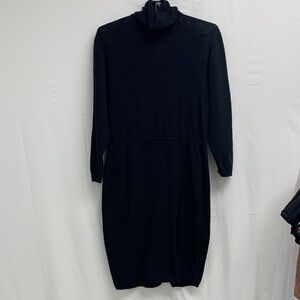 St. John Marie Gray Chic Black Long Sleeve Dress